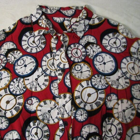 Vintage Other - Vintage Watches Timepieces Pattern Button-Down